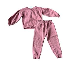 Dusty Rose Toddler Sweatsuit Set | Minimalist Cozy Outfit Pink Lounge size 3